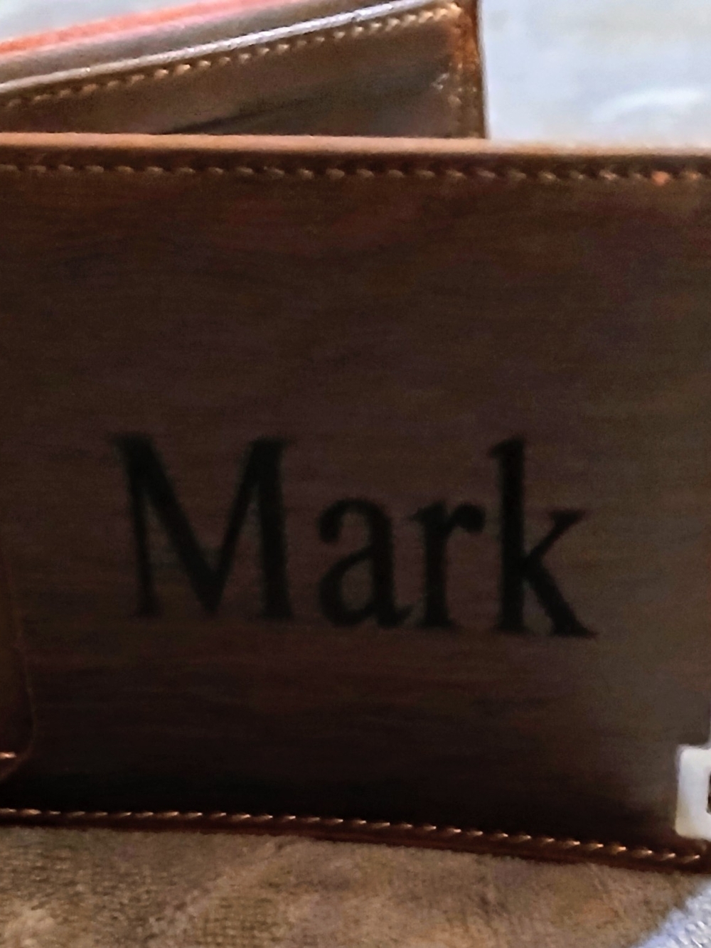 Men's Brown "Mark" Engraved Bense Bifold Wallet NEW